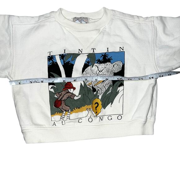 Vintage Tin Tin AU congo embroidered toddler crewneck sweatshirt size 18months - Picture 2 of 8